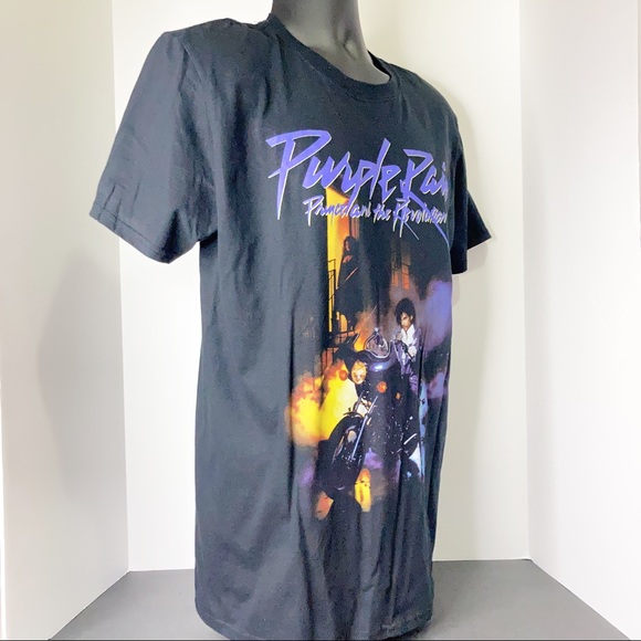 Purple Rain Prince Graphic T-Shirt Black Tee - Picture 3 of 5